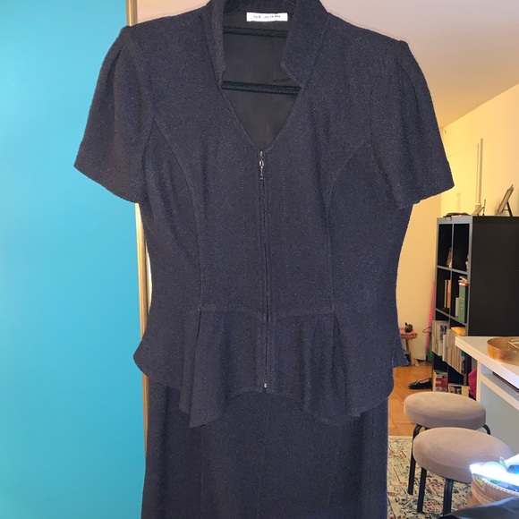 St John Black Milano Knit 2-Piece Skirt Sz